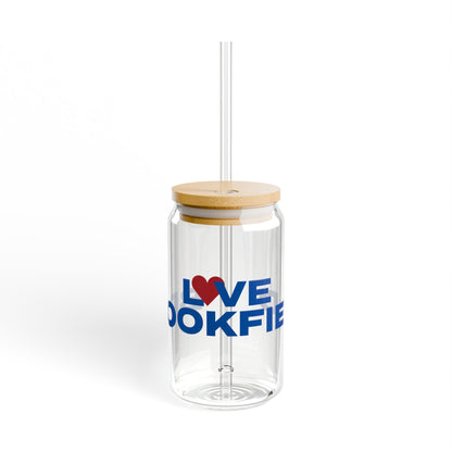 Love Brookfield Glass Can with Straw and Lid, 16oz