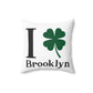 I Clover Brooklyn Spun Polyester Square Pillow