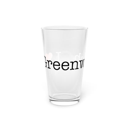 I Heart Greenwich. Pint Glass, 16oz