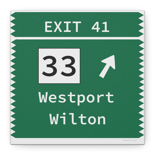 Vintage Merritt Parkway Exit 41 Sign Matte Canvas, Stretched, 1.25"
