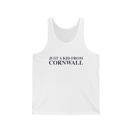Just a kid from Cornwall Unisex Jersey Tank Top