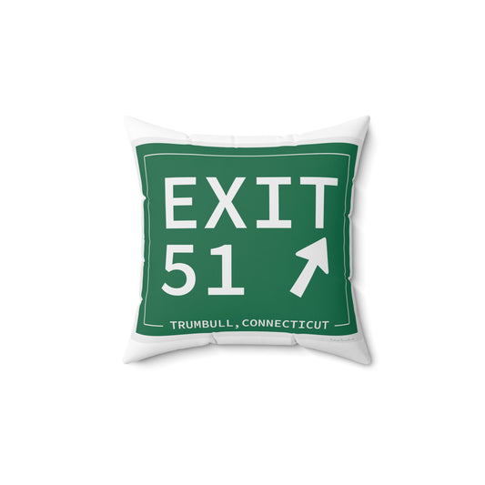 Vintage Exit 51  Merritt Parkway Sign Spun Polyester Square Pillow
