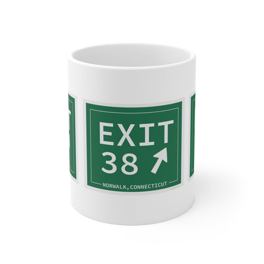 Vintage Exit 38 Merritt Parkway Sign Mug 11oz