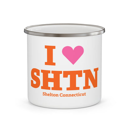I Heart SHTN Enamel Camping Mug