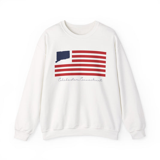 Colchester Connecticut Flag Unisex Heavy Blend™ Crewneck Sweatshirt