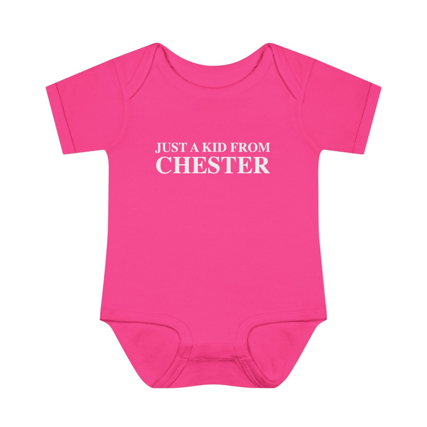 Just a kid from Chester Infant Baby Rib Bodysuit