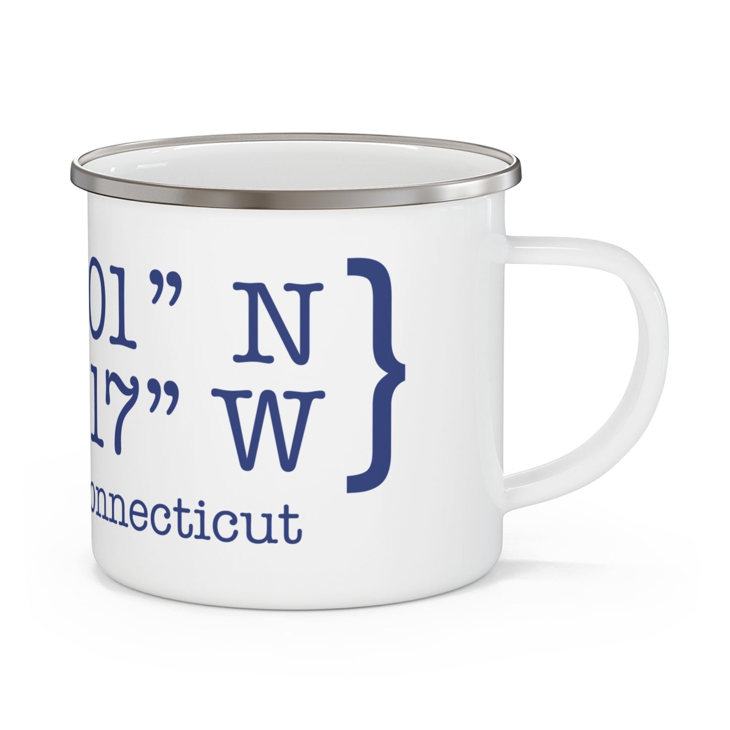 Bridgeport Coordinates Enamel Camping Mug