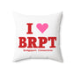 I Heart BRPT Spun Polyester Square Pillow