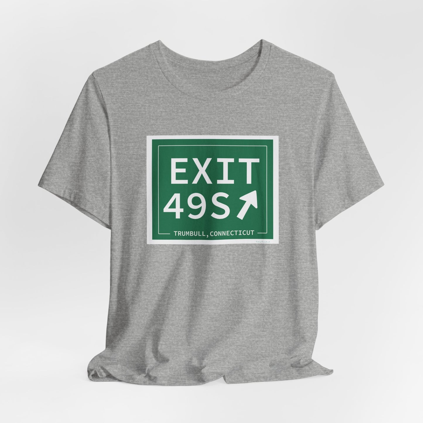 Vintage Exit 49S  Merritt Parkway Sign Unisex Jersey Short Sleeve T-Shirt