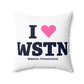 I Heart WSTN Spun Polyester Square Pillow