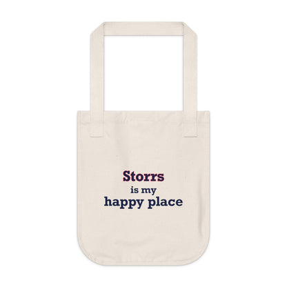 Storrs Is My Happy Place Organic Canvas Tote Bag