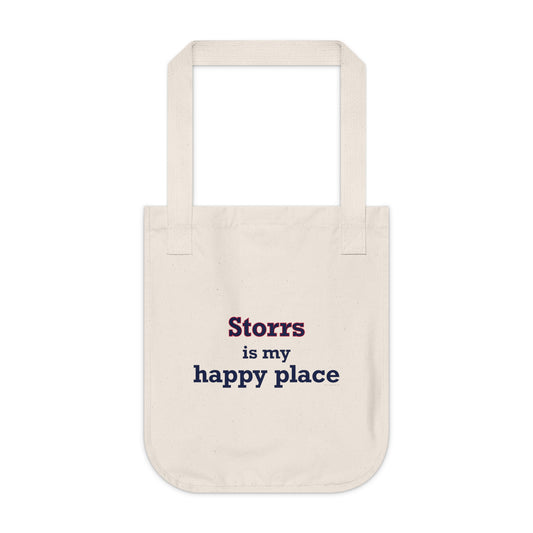 Storrs Is My Happy Place Organic Canvas Tote Bag