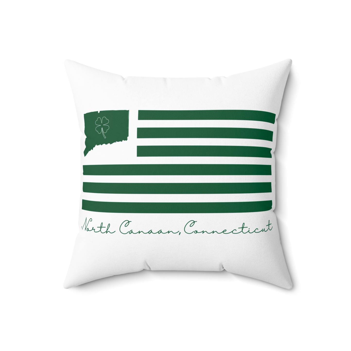 North Canaan Connecticut St. Patrick’s Day Flag Spun Polyester Square Pillow