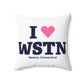 I Heart WSTN Spun Polyester Square Pillow