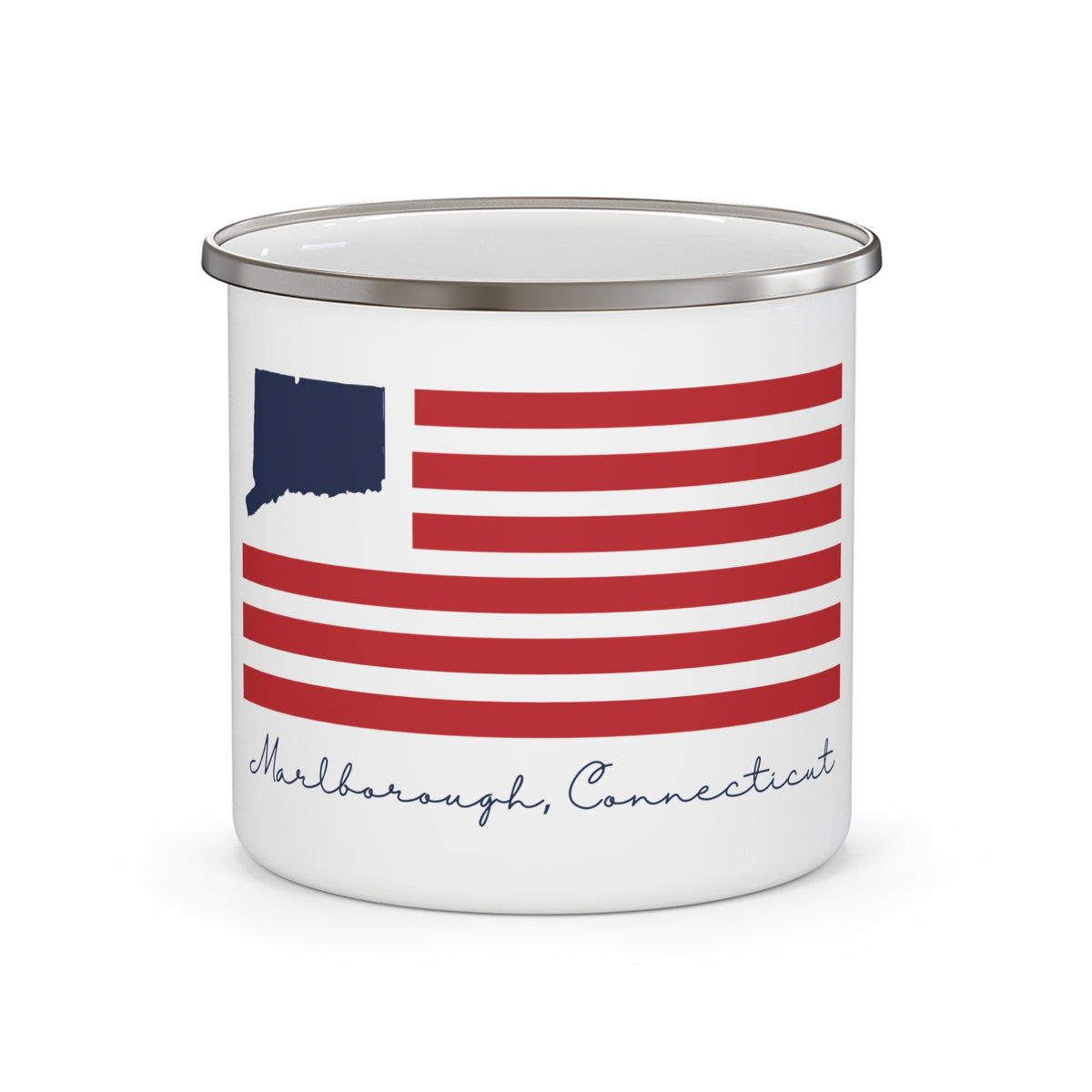 Marlborough Connecticut Flag Enamel Camping Mug