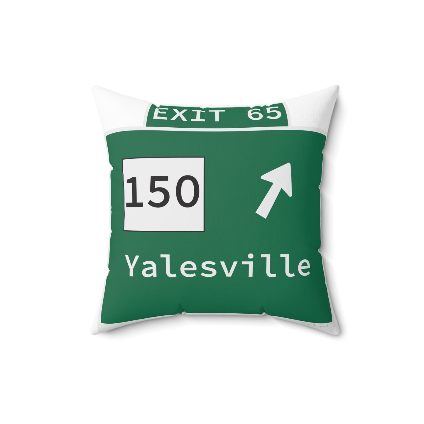 Vintage WCP Exit 65 Sign Spun Polyester Square Pillow
