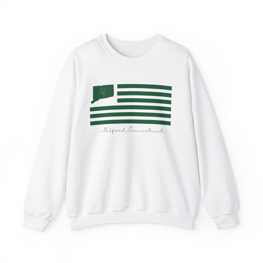 Milford Connecticut St Patrick’s Day Flag Unisex Heavy Blend™ Crewneck Sweatshirt