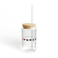 Greens Farms Vision Glass Can with Straw and Lid, 16oz