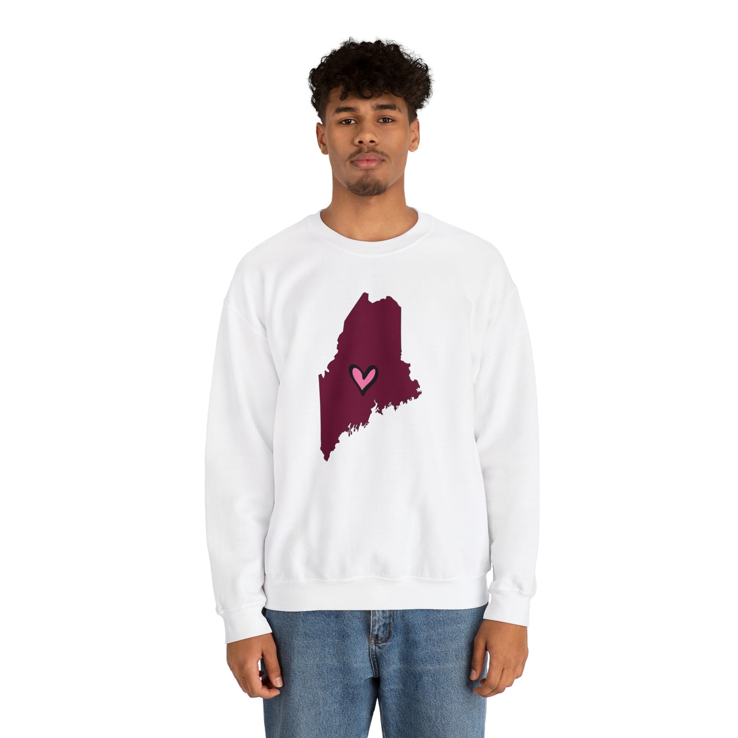 Maine Love (maroon) Unisex Heavy Blend™ Crewneck Sweatshirt