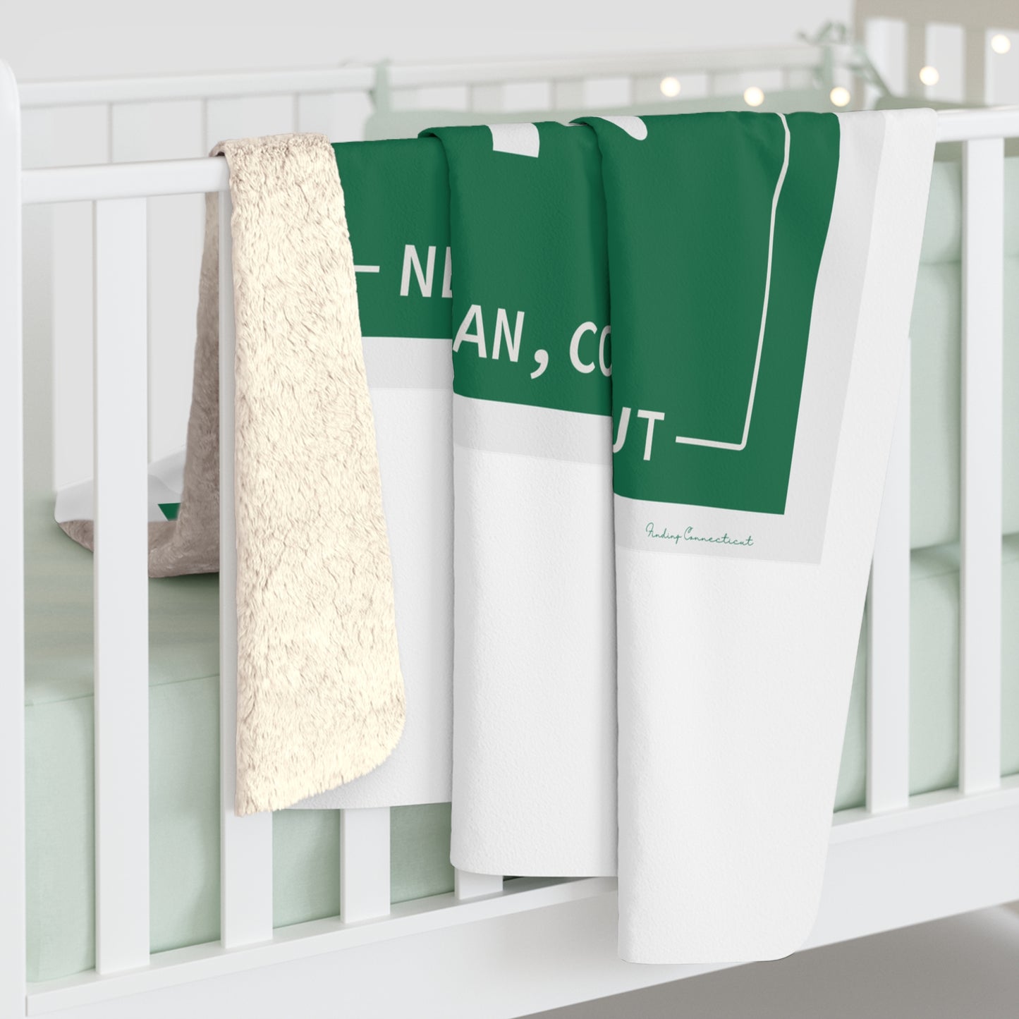 Vintage Exit 37 Merritt Parkway Sign Sherpa Fleece Blanket