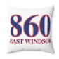 860 East Windsor Red, White & Blue Spun Polyester Square Pillow