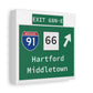 Vintage WCP Exit 68-NE Sign Matte Canvas, Stretched, 1.25"