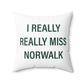I Really Really Miss Norwalk  Spun Polyester Square Pillow