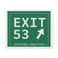 Vintage Exit 53  Merritt Parkway Sign Matte Canvas, Stretched, 1.25"