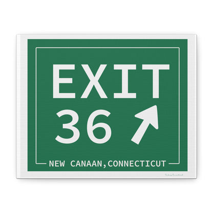 Vintage Exit 36 Merritt Parkway Sign Matte Canvas, Stretched, 1.25"