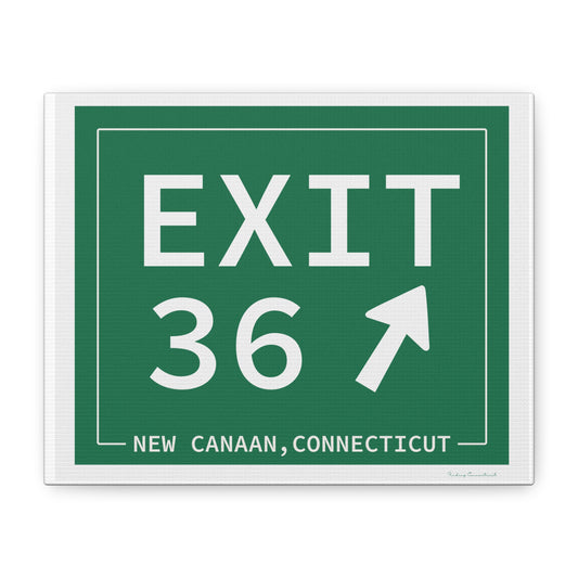 Vintage Exit 36 Merritt Parkway Sign Matte Canvas, Stretched, 1.25"
