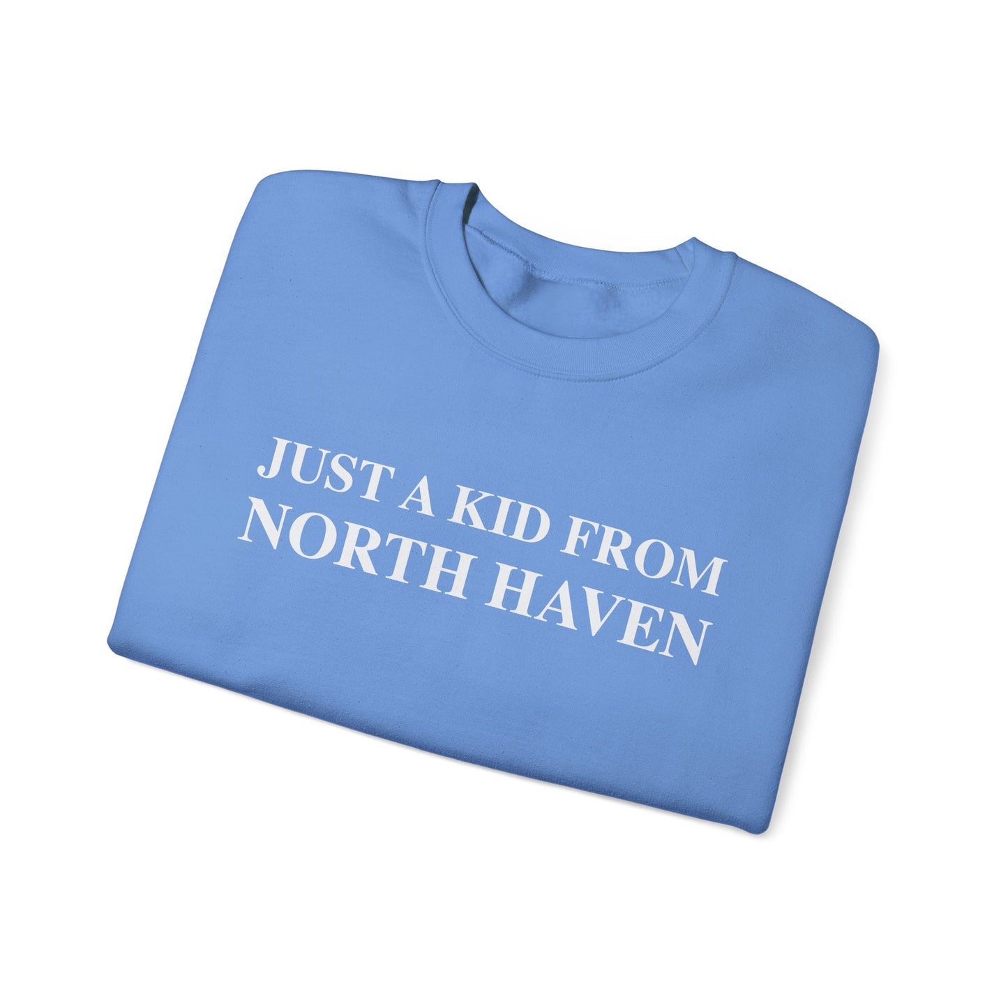 Just a kid from North Haven Unisex Heavy Blend™ Crewneck Sweatshirt