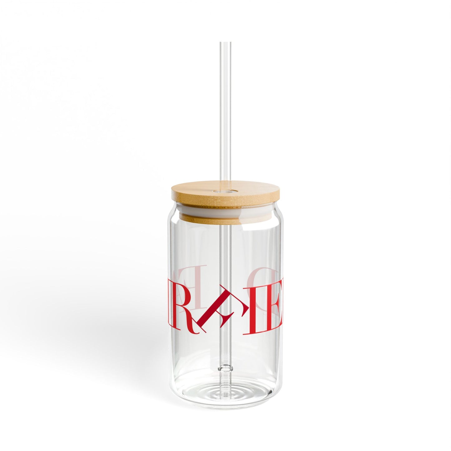 41 Tilt Fairfield Glass Can with Straw and Lid, 16oz