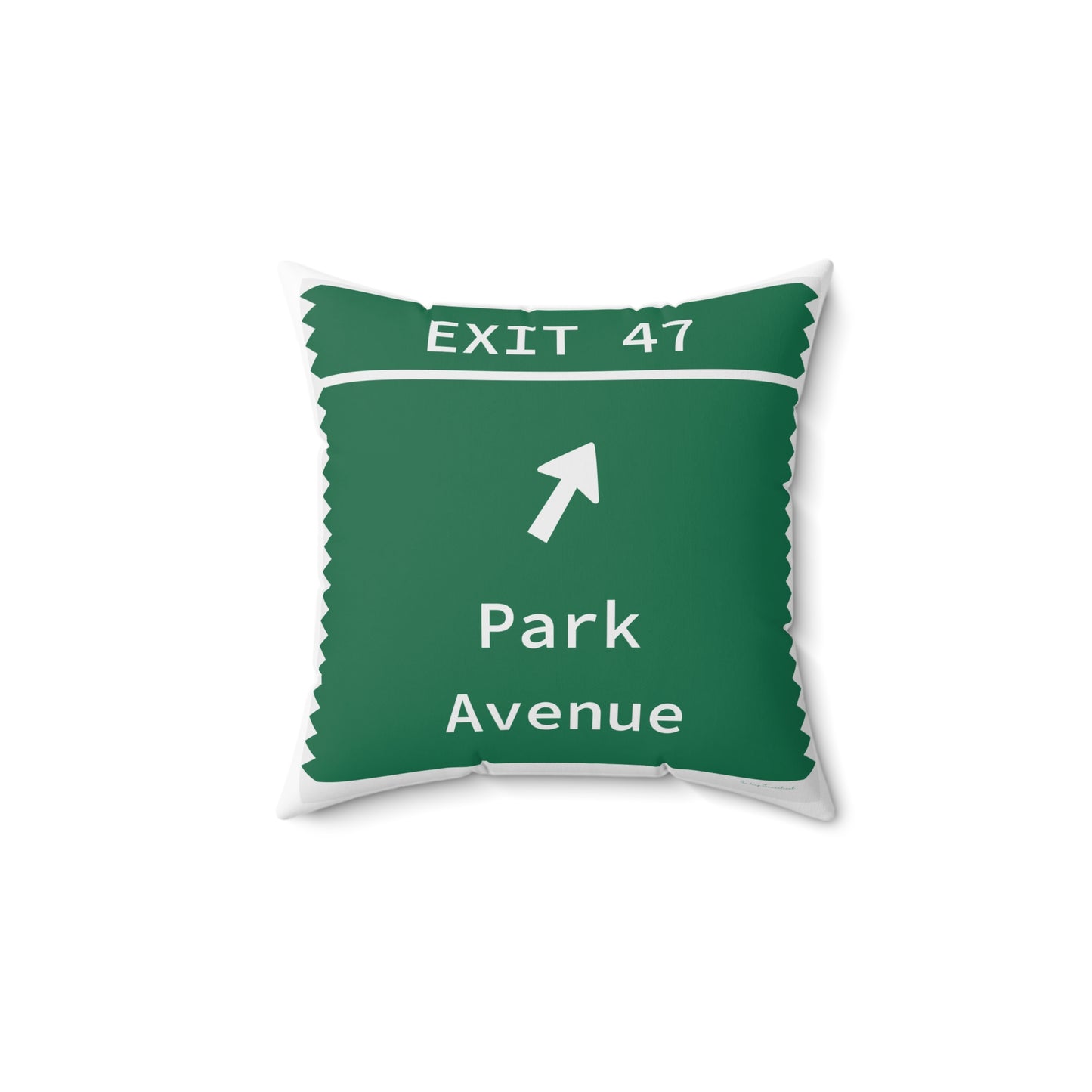 Vintage Merritt Parkway Exit 47 Sign Spun Polyester Square Pillow