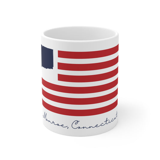 Monroe Connecticut Flag Mug 11oz