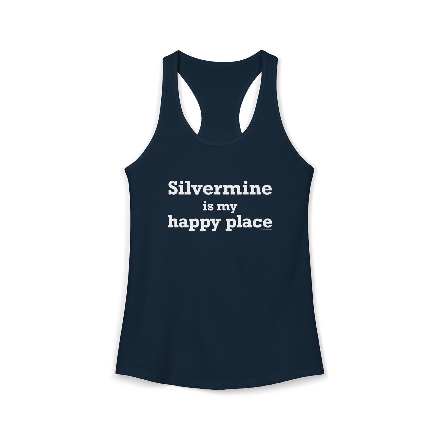 Silvermine is My Happy Place Women's Ideal Racerback Tank Top