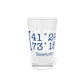 Newtown Coordinates Pint Glass, 16oz