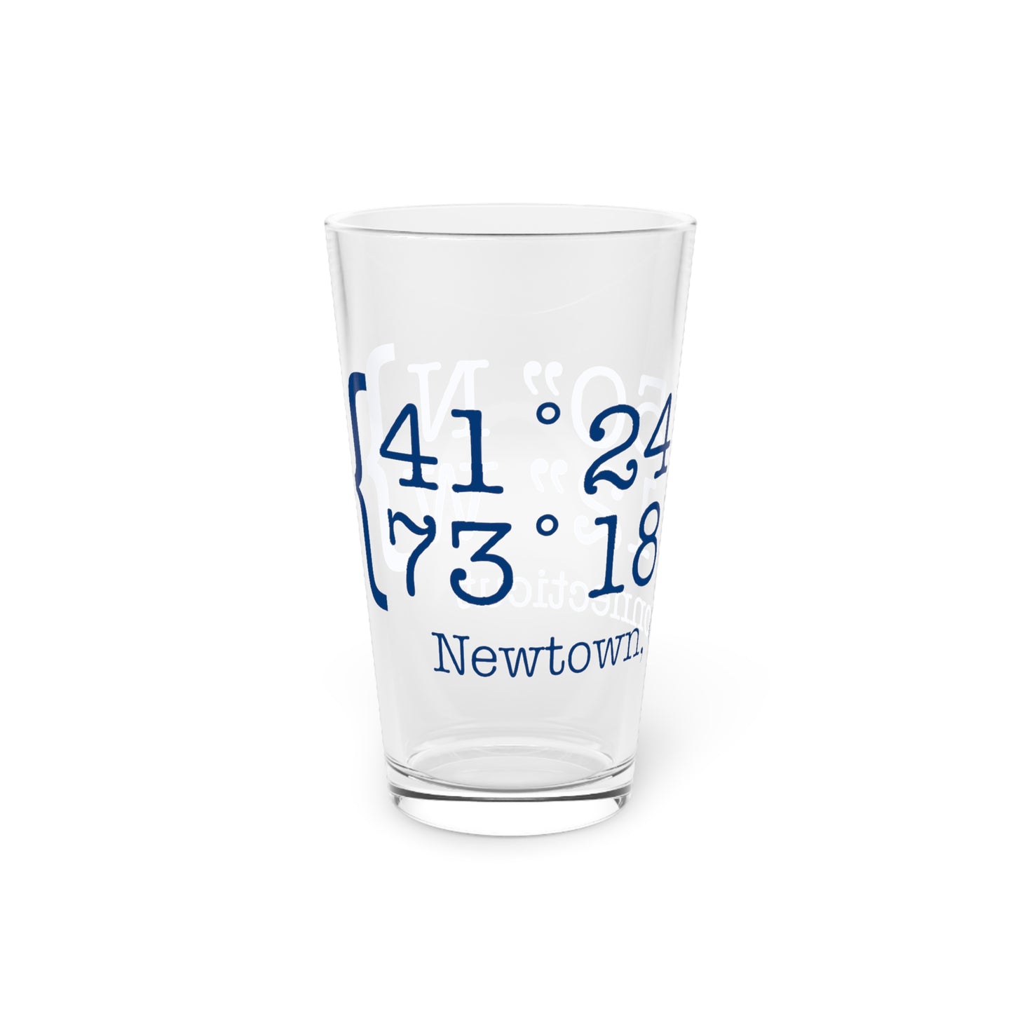 Newtown Coordinates Pint Glass, 16oz