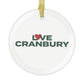 Love Cranbury Glass Ornaments