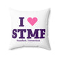 I Heart STMF Spun Polyester Square Pillow