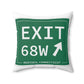 Vintage Exit 68W WCP Sign Spun Polyester Square Pillow
