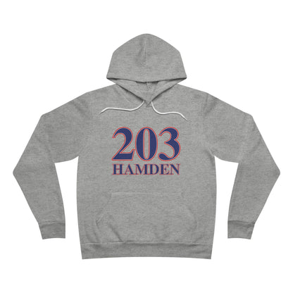 203 Hamden Red White & Blue Unisex Sponge Fleece Pullover Hoodie