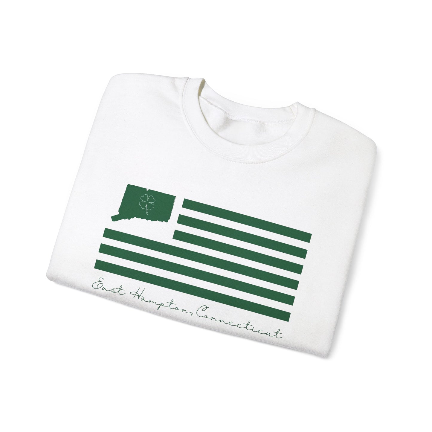 East Hampton Connecticut St. Patrick’s Day Flag Unisex Heavy Blend™ Crewneck Sweatshirt