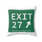 Vintage Exit 27 Merritt Parkway Sign Spun Polyester Square Pillow