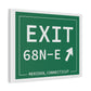 Vintage Exit 68N-E WCP Sign Matte Canvas, Stretched, 1.25"