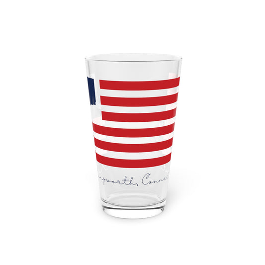 Killingworth Connecticut Flag Pint Glass, 16oz