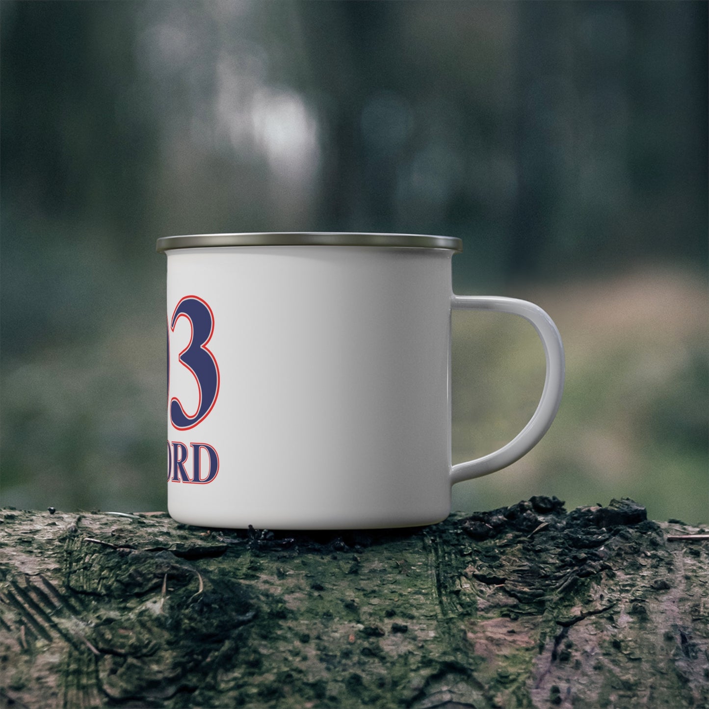 203 Milford Red White & Blue Enamel Camping Mug