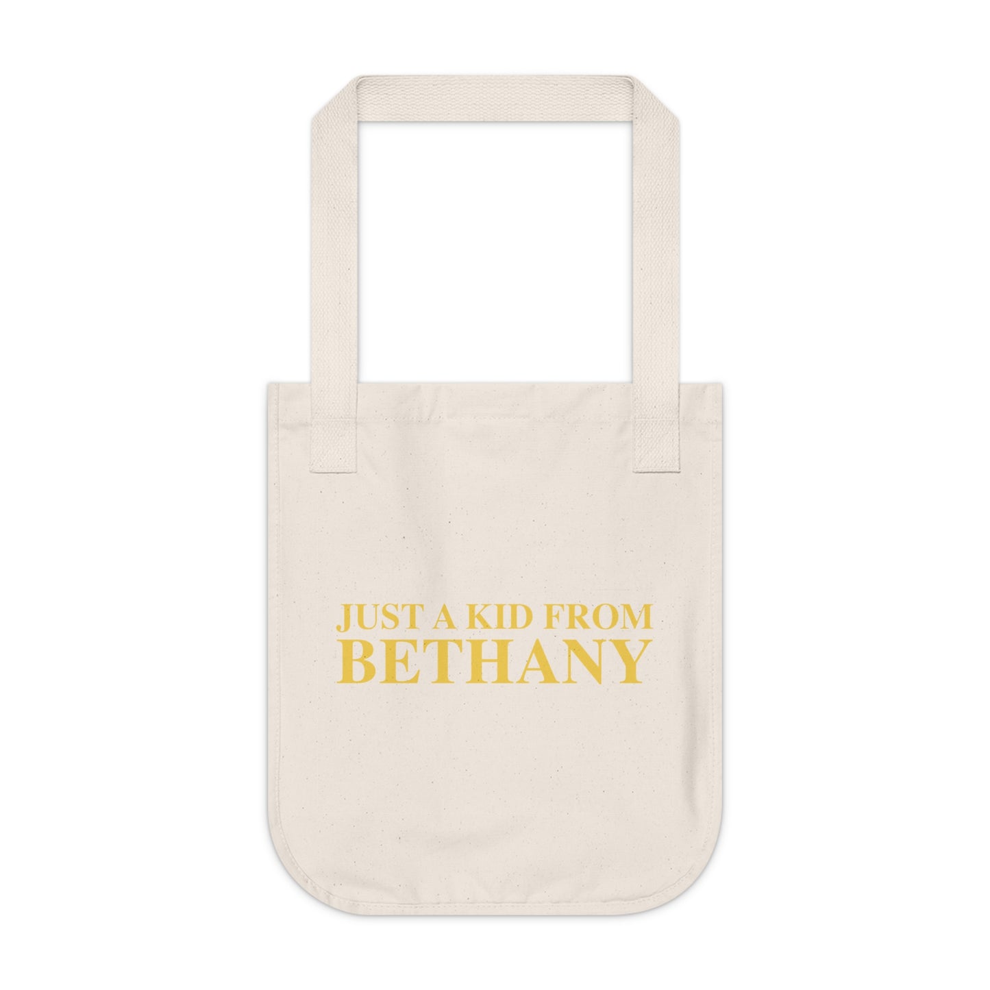 Just a kid from Bethany Organic Canvas Tote Bag