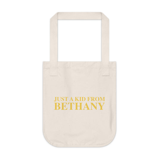 Just a kid from Bethany Organic Canvas Tote Bag