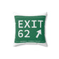 Vintage Exit 62 WCP Sign Spun Polyester Square Pillow
