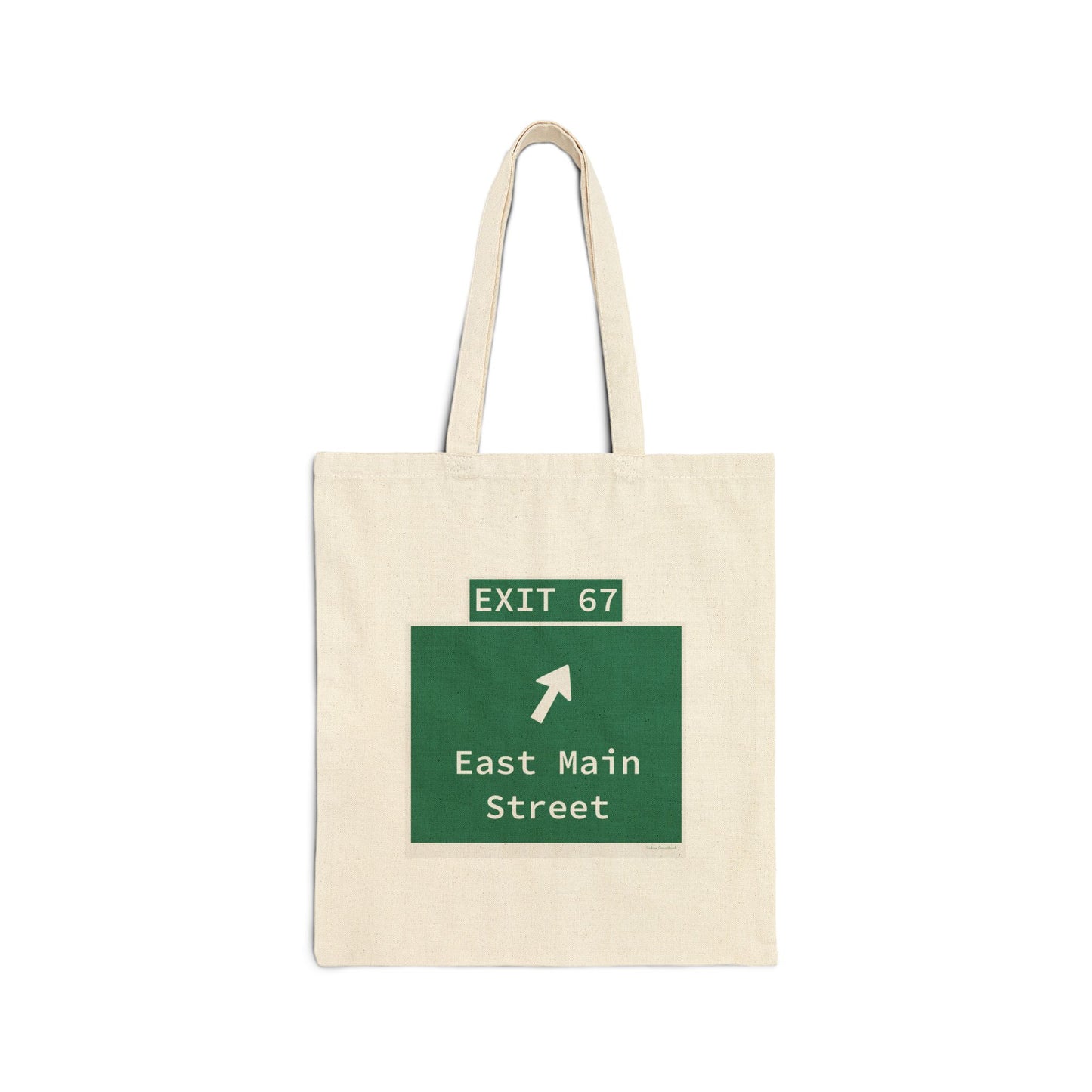 Vintage WCP Exit 67 Sign Cotton Canvas Tote Bag
